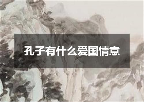 孔子有什么爱国情意