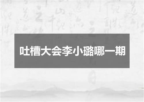 吐槽大会李小璐哪一期