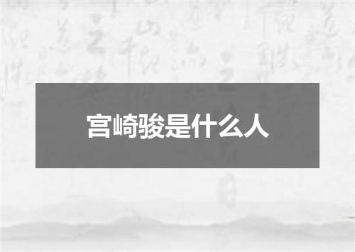宫崎骏是什么人