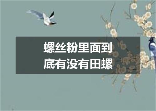 螺丝粉里面到底有没有田螺