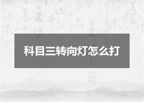 科目三转向灯怎么打