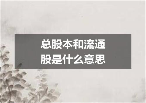 总股本和流通股是什么意思