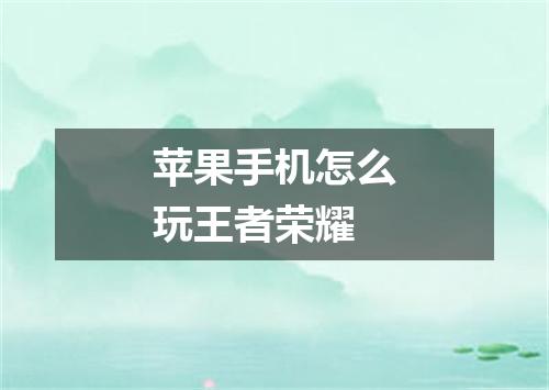 苹果手机怎么玩王者荣耀