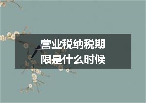 营业税纳税期限是什么时候