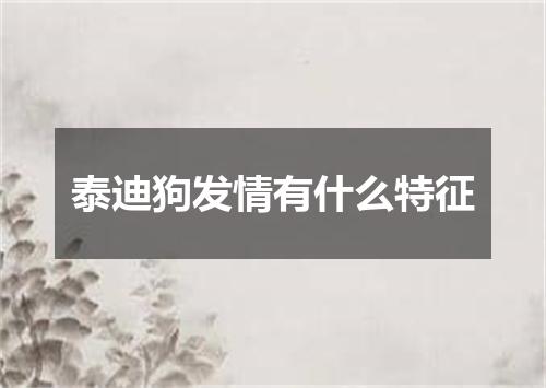 泰迪狗发情有什么特征