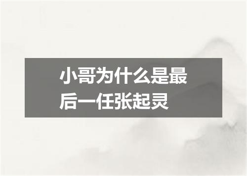 小哥为什么是最后一任张起灵