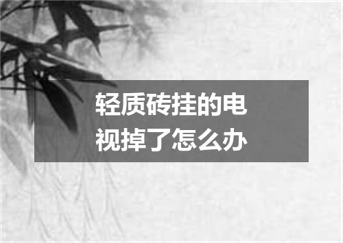 轻质砖挂的电视掉了怎么办
