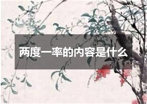 两度一率的内容是什么