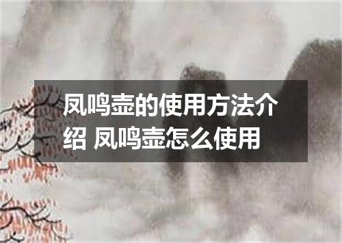 凤鸣壶的使用方法介绍 凤鸣壶怎么使用