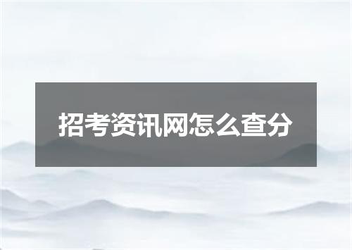 招考资讯网怎么查分