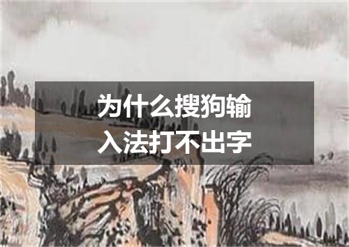 为什么搜狗输入法打不出字