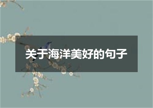 关于海洋美好的句子