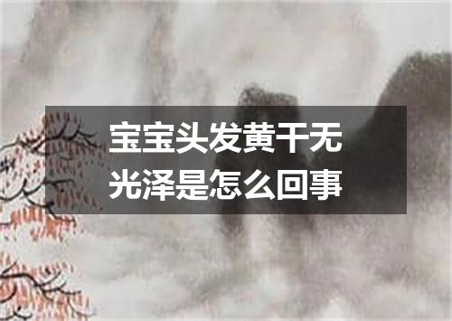 宝宝头发黄干无光泽是怎么回事