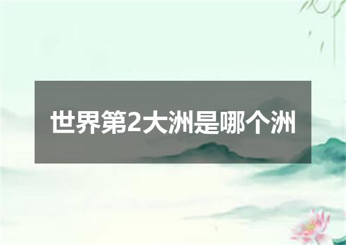 世界第2大洲是哪个洲