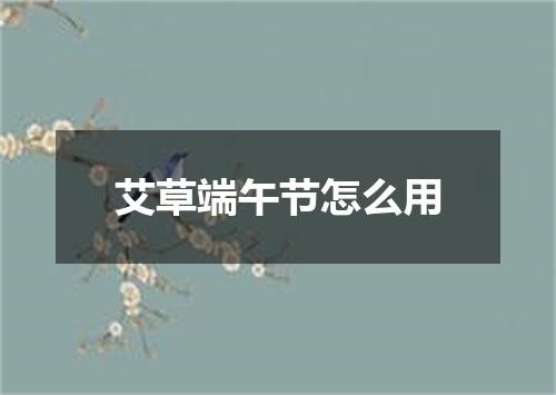 艾草端午节怎么用