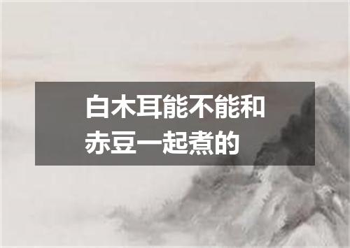 白木耳能不能和赤豆一起煮的