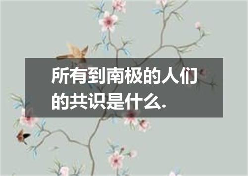 所有到南极的人们的共识是什么.