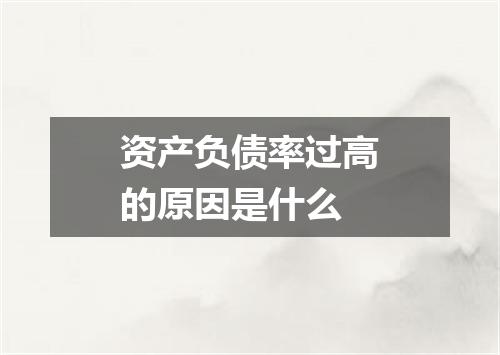 资产负债率过高的原因是什么