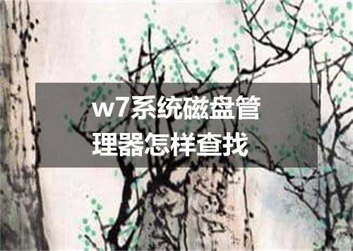 w7系统磁盘管理器怎样查找