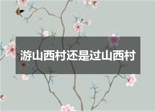 游山西村还是过山西村