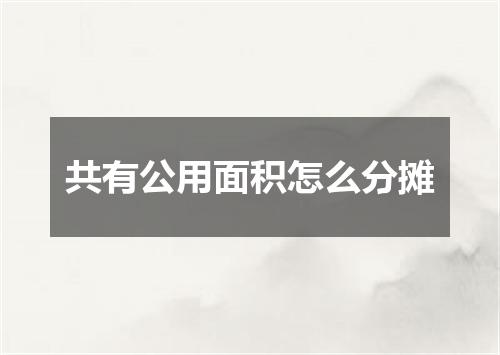 共有公用面积怎么分摊