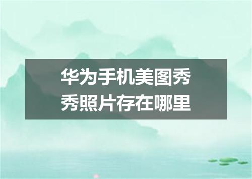 华为手机美图秀秀照片存在哪里
