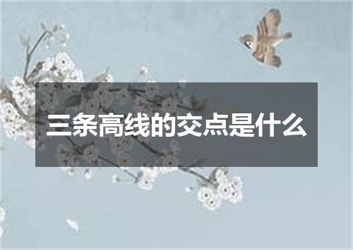 三条高线的交点是什么