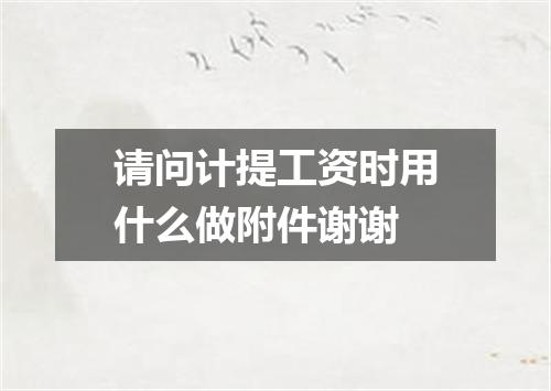请问计提工资时用什么做附件谢谢