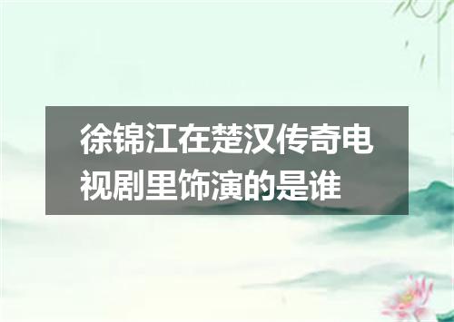 徐锦江在楚汉传奇电视剧里饰演的是谁