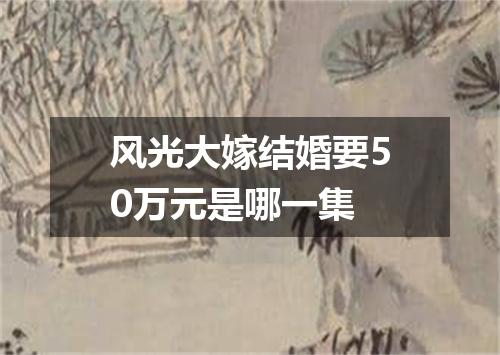 风光大嫁结婚要50万元是哪一集