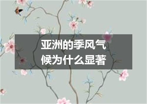 亚洲的季风气候为什么显著