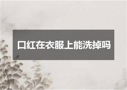 口红在衣服上能洗掉吗