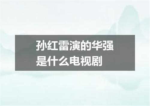 孙红雷演的华强是什么电视剧