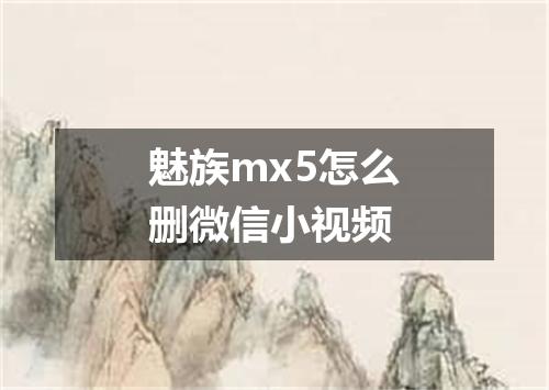 魅族mx5怎么删微信小视频