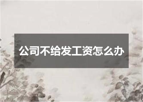 公司不给发工资怎么办