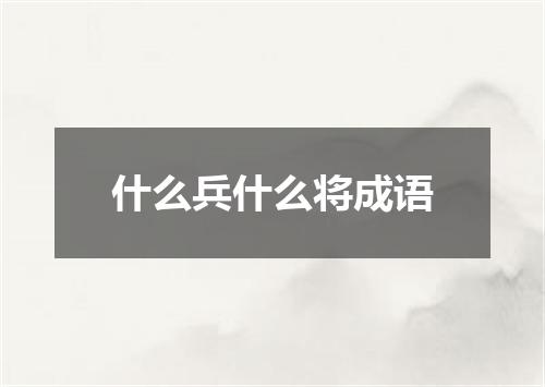 什么兵什么将成语