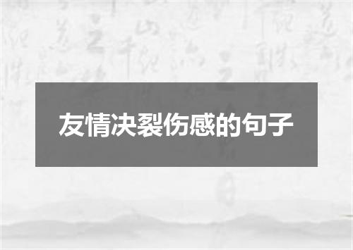友情决裂伤感的句子