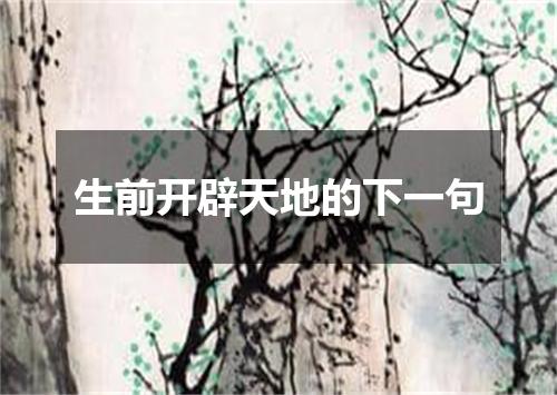 生前开辟天地的下一句