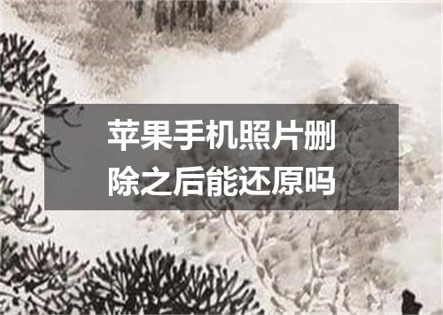 苹果手机照片删除之后能还原吗