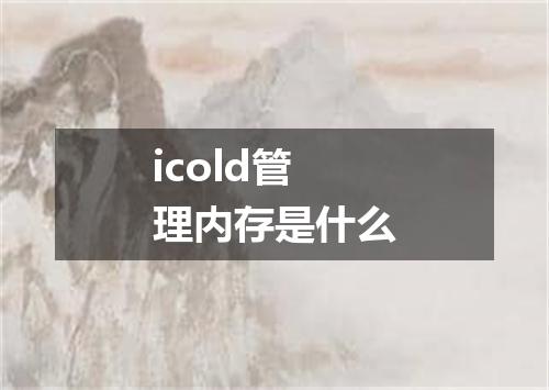 icold管理内存是什么