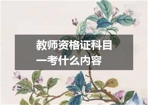 教师资格证科目一考什么内容