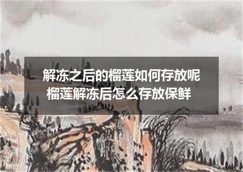 解冻之后的榴莲如何存放呢 榴莲解冻后怎么存放保鲜