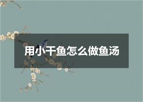 用小干鱼怎么做鱼汤