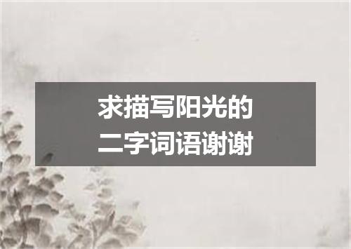 求描写阳光的二字词语谢谢