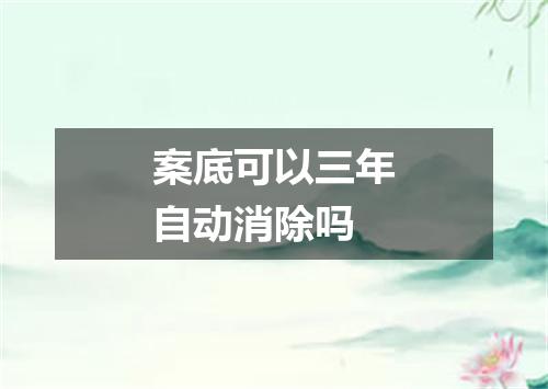 案底可以三年自动消除吗