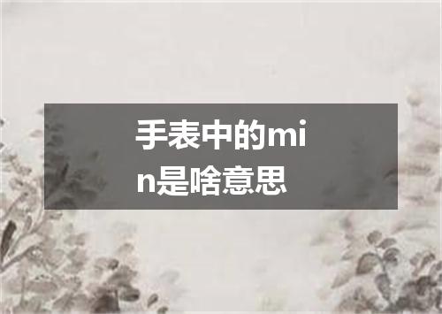 手表中的min是啥意思