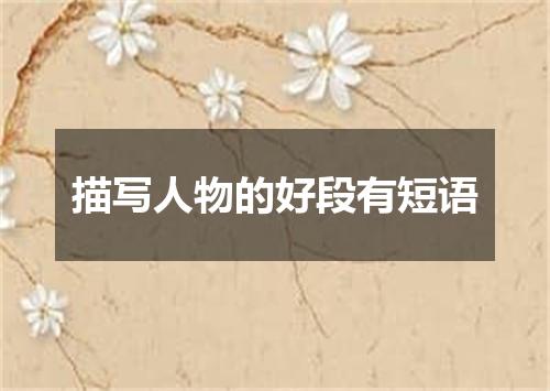 描写人物的好段有短语
