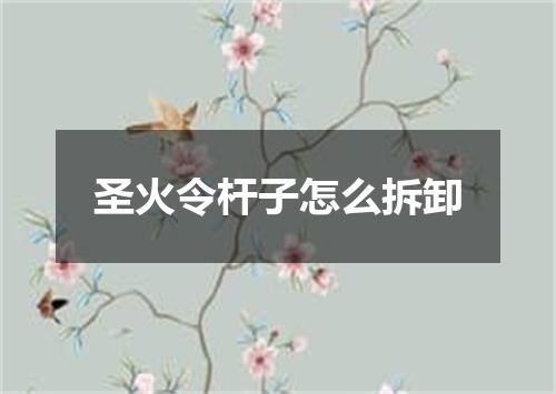 圣火令杆子怎么拆卸