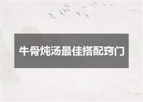 牛骨炖汤最佳搭配窍门