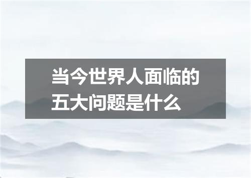 当今世界人面临的五大问题是什么